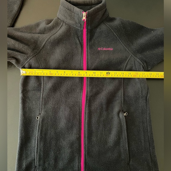 Columbia Jacket Girls Large 14 16 Black Pink Full Zip Fleece Hiking Outdoor LN - Picture 3 of 7